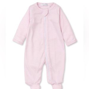 Kissy Kissy pink and white stripe footie 3-6 months
